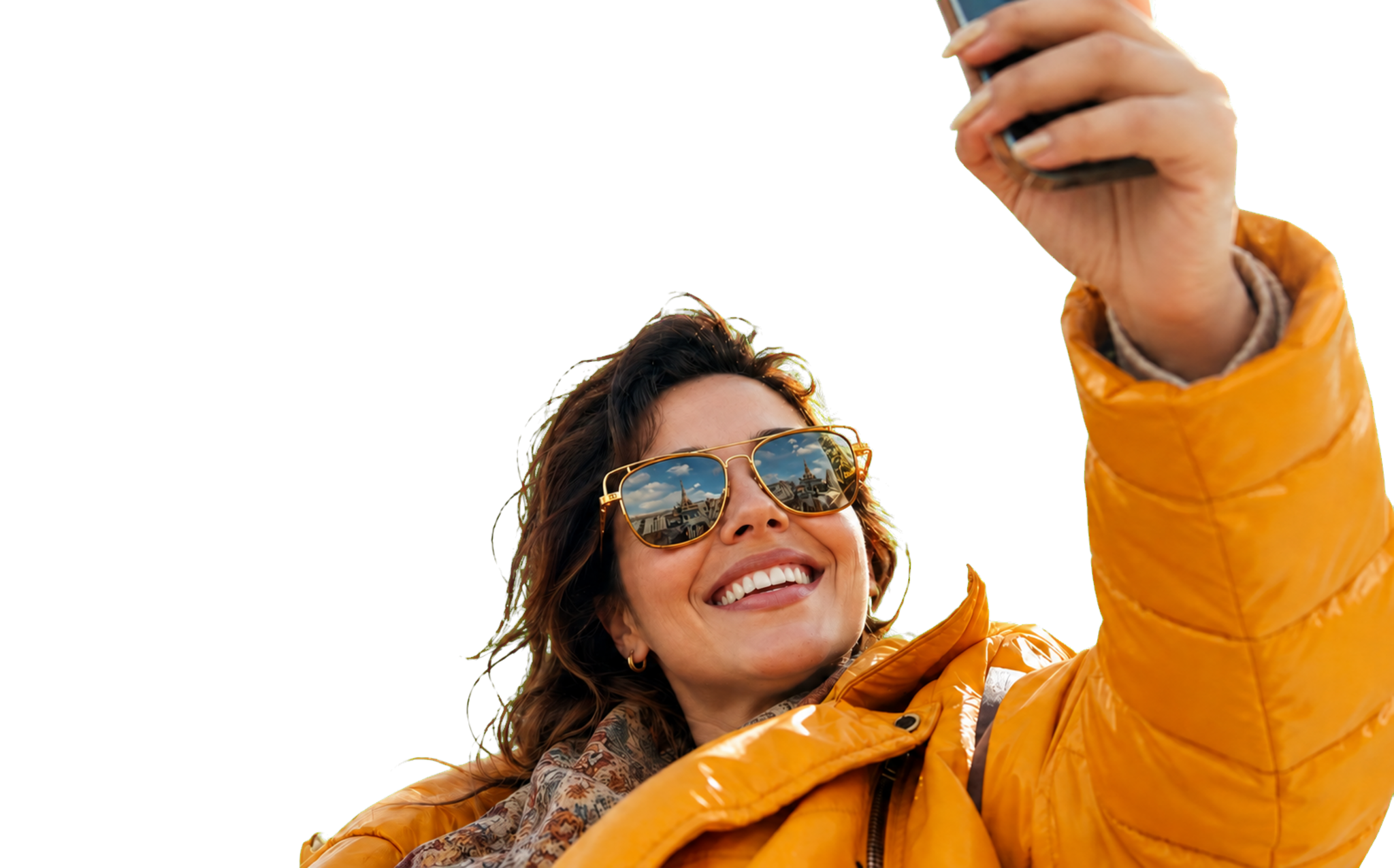 A traveller with a phone